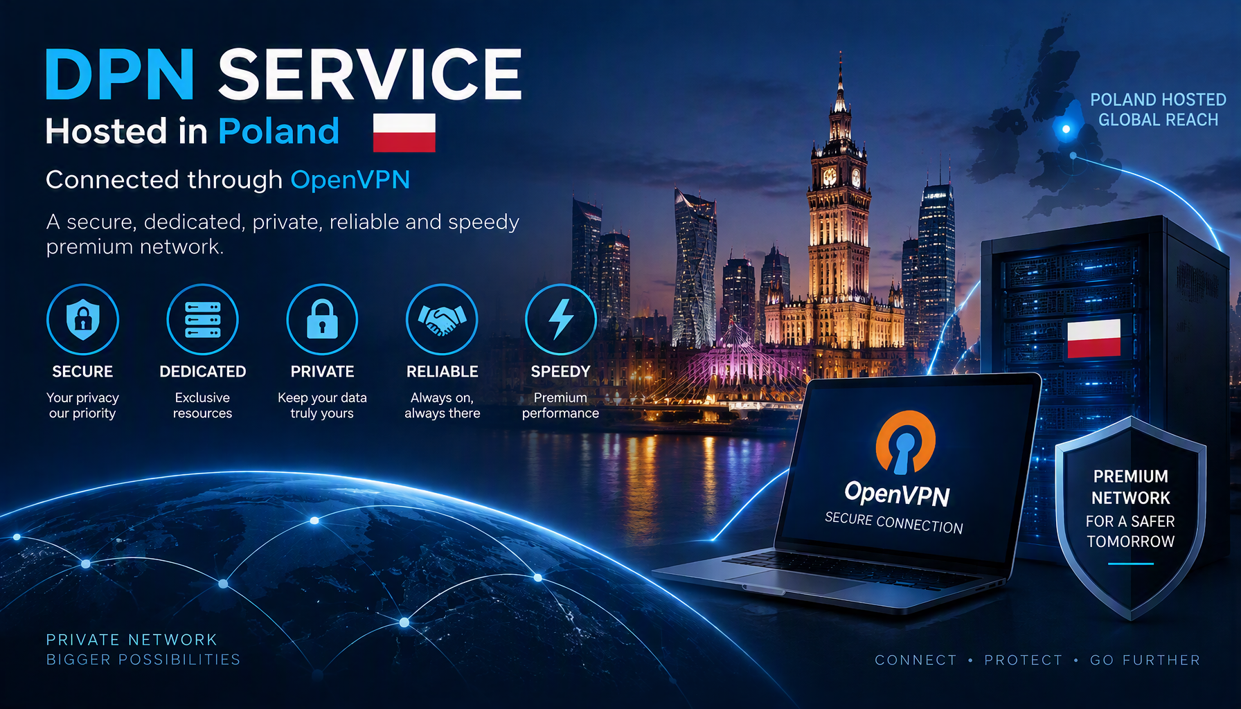 Dedicated Poland DPN server node architecture for secure high-speed connections